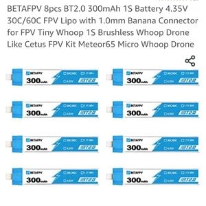 BETAFPV - 8-Pack - 300 mAh Drone Batteries (NIB)